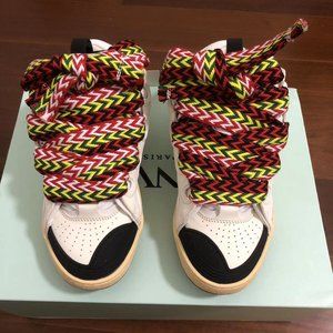 LANVIN Leather Low-Top Curb Sneakers